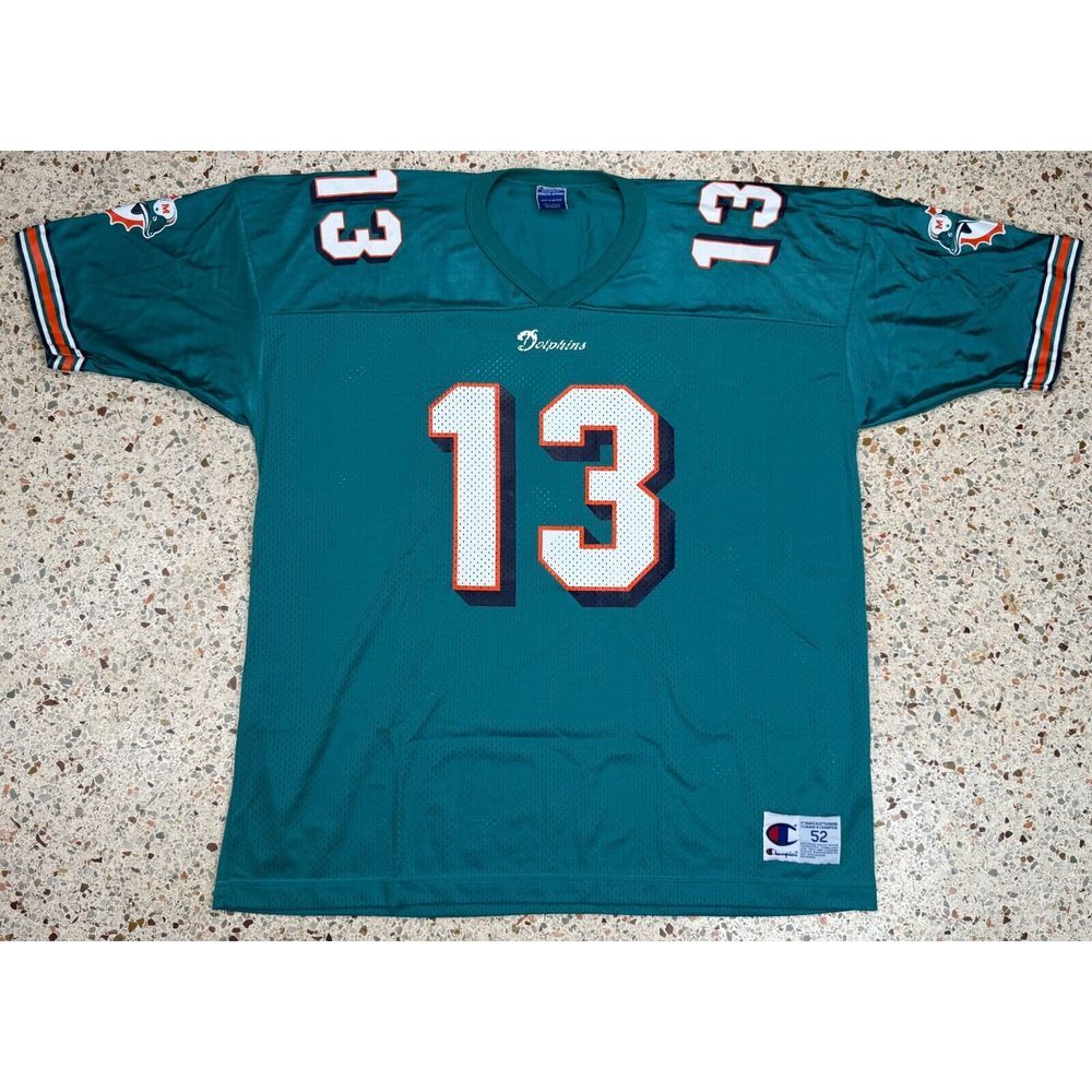 Champion NFL Rare Vtg Miami Dolphins #13 Dan Marino Football Jersey Size 52